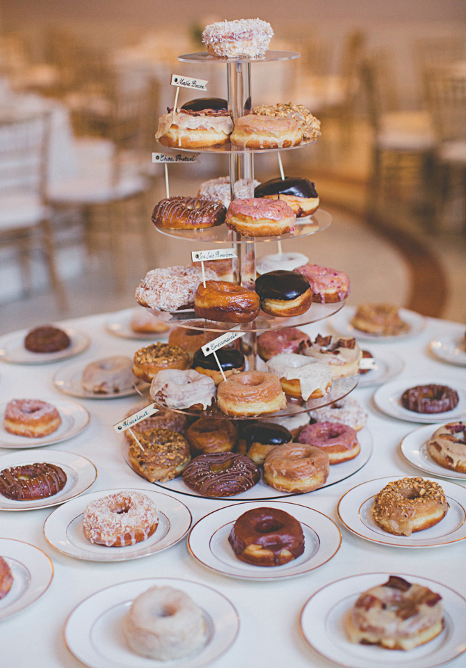mini donuts stand wedding cake