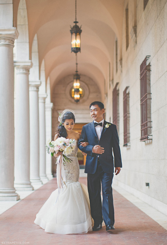 boston library courtyard wedding dress aisle