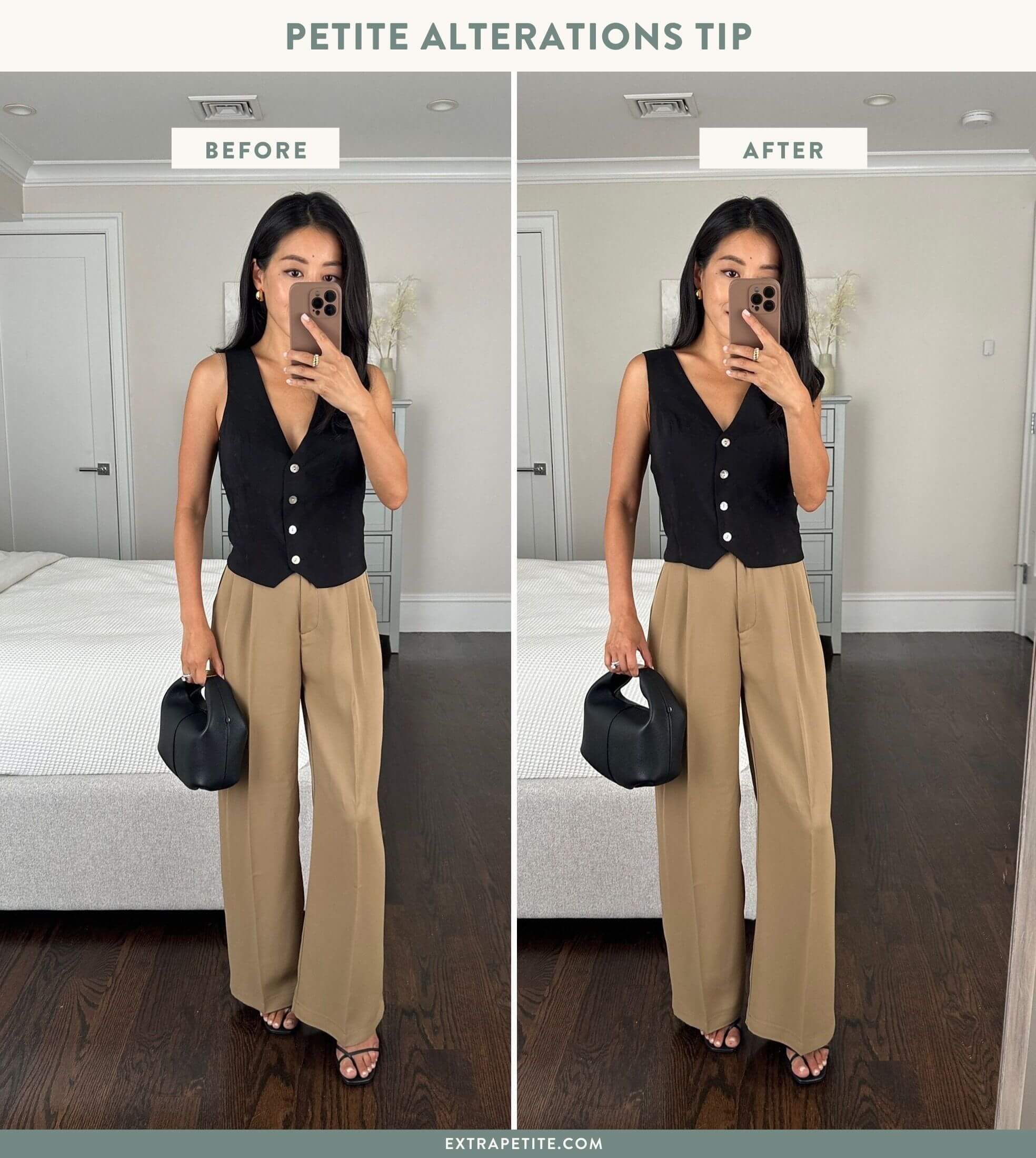 how to style a black vest with trousers petite