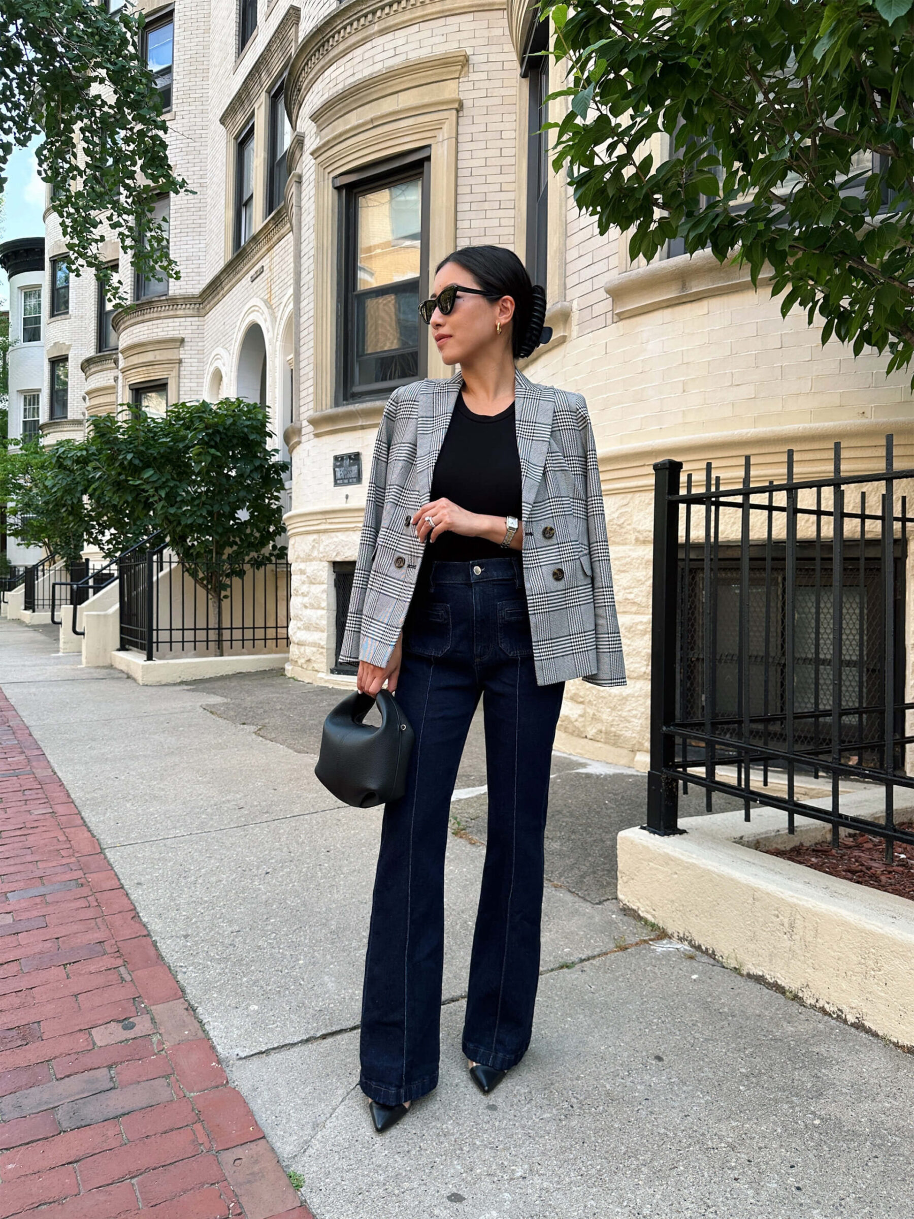 how to style flare jeans for work petite