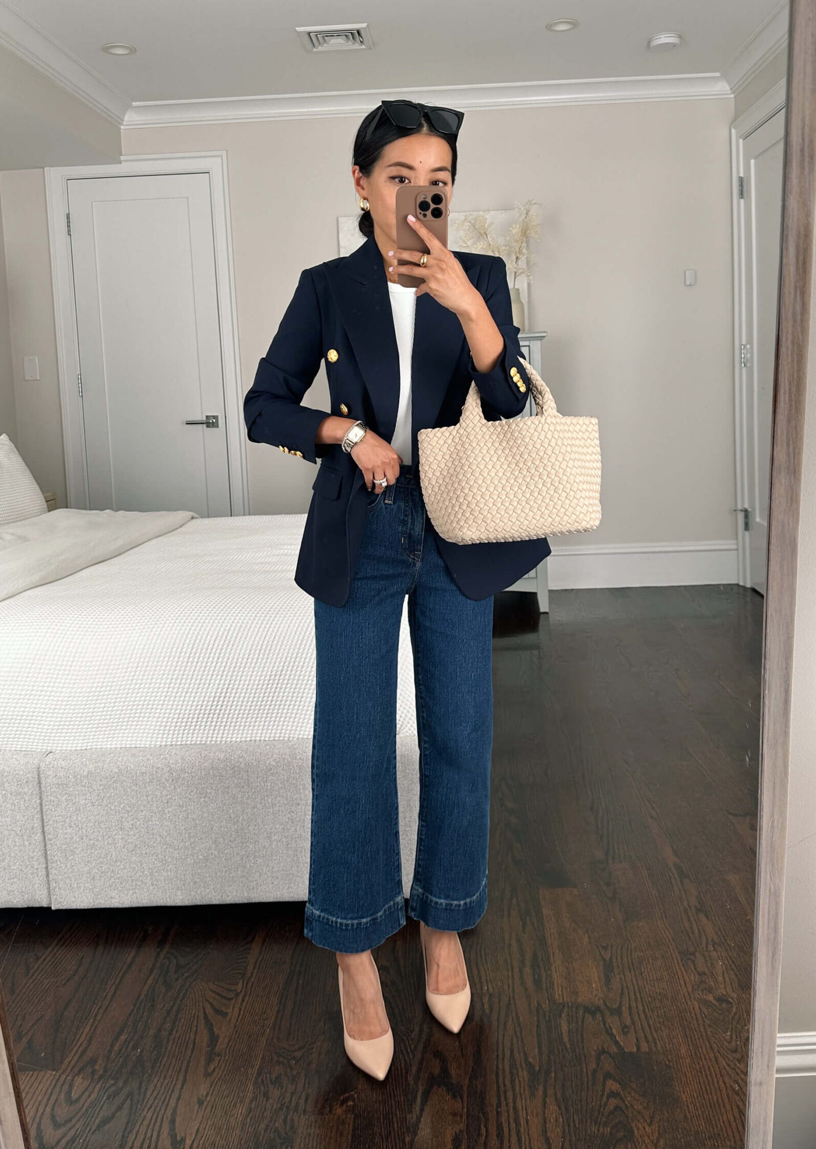 how to style wide leg jeans for work petite