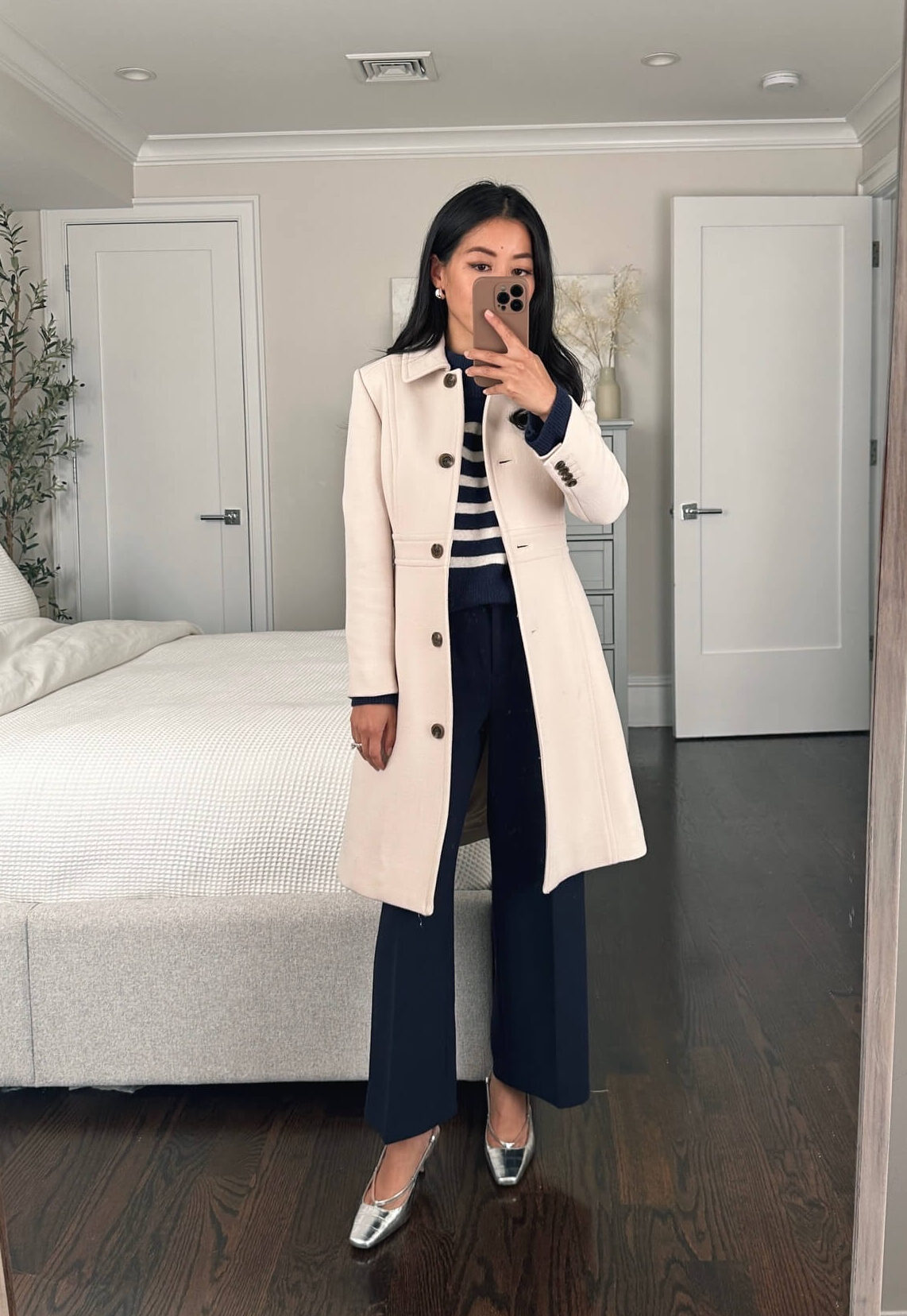 J.Crew lady day coat petite review winter holiday work outfit