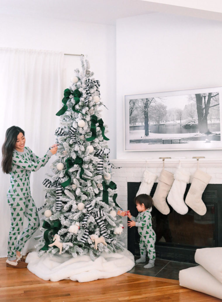 flocked king of christmas tree hanna andersson family holiday pajamas