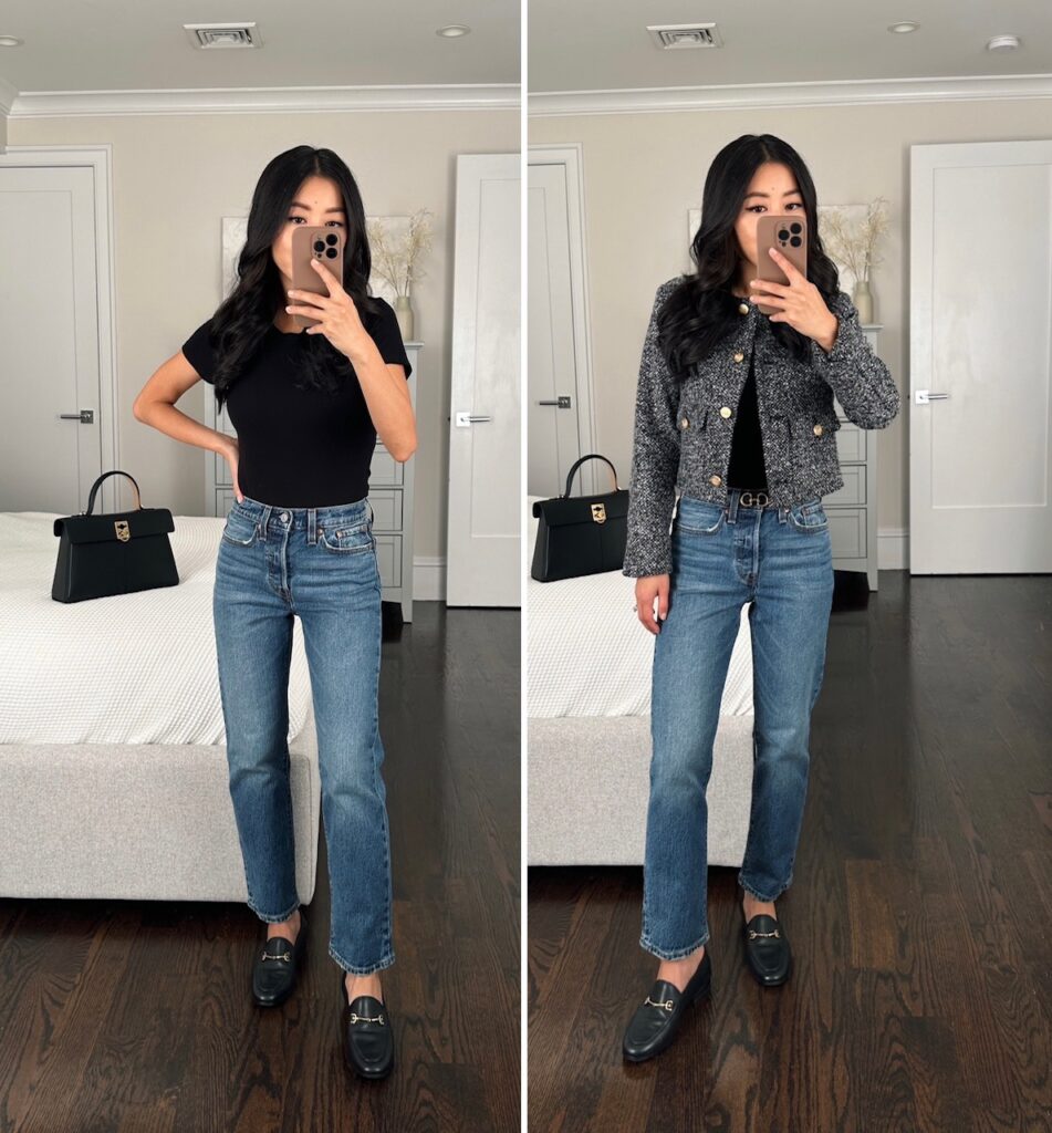 the best levi wedgie straight jeans for petites medium