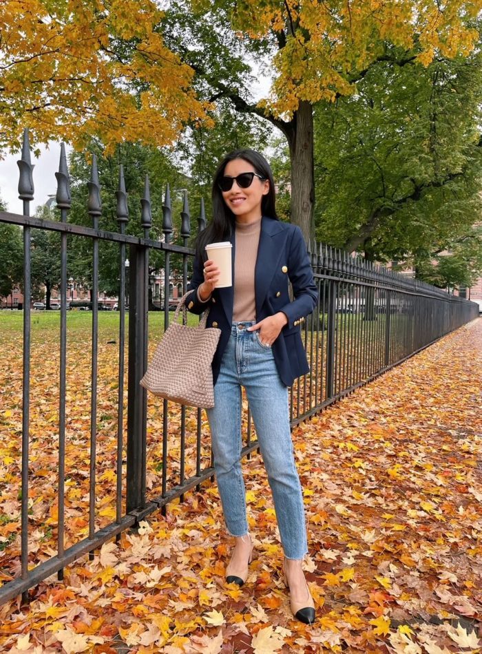 madewell petite jeans fall outfit