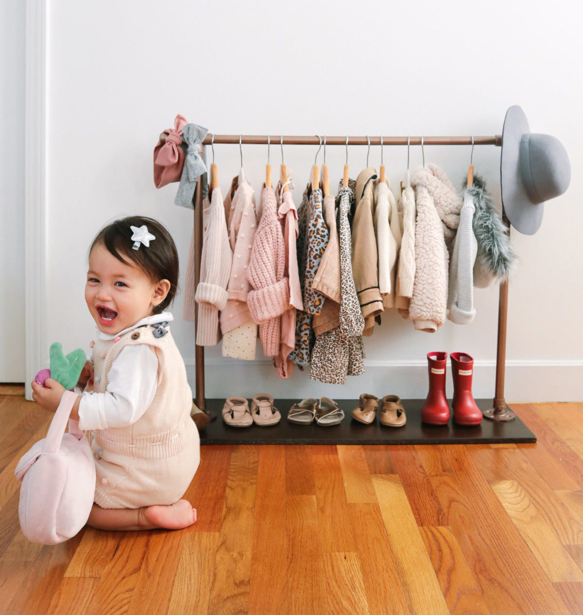 baby girl toddler diy clothing rack
