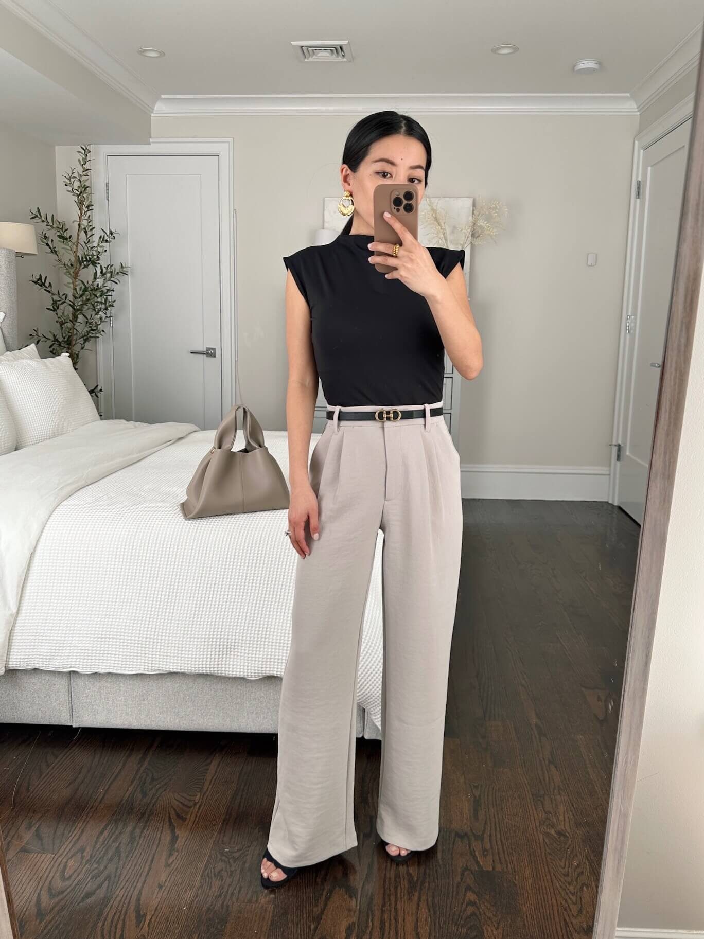 petite abercrombie sloane crepe trousers work outfit