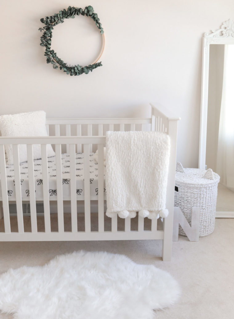 white baby girl nursery crib for petite mom women