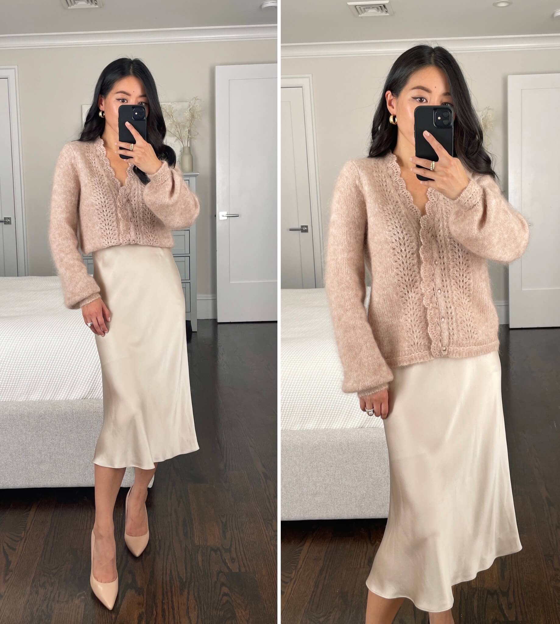 Sezane Angelie cardigan petite outfit