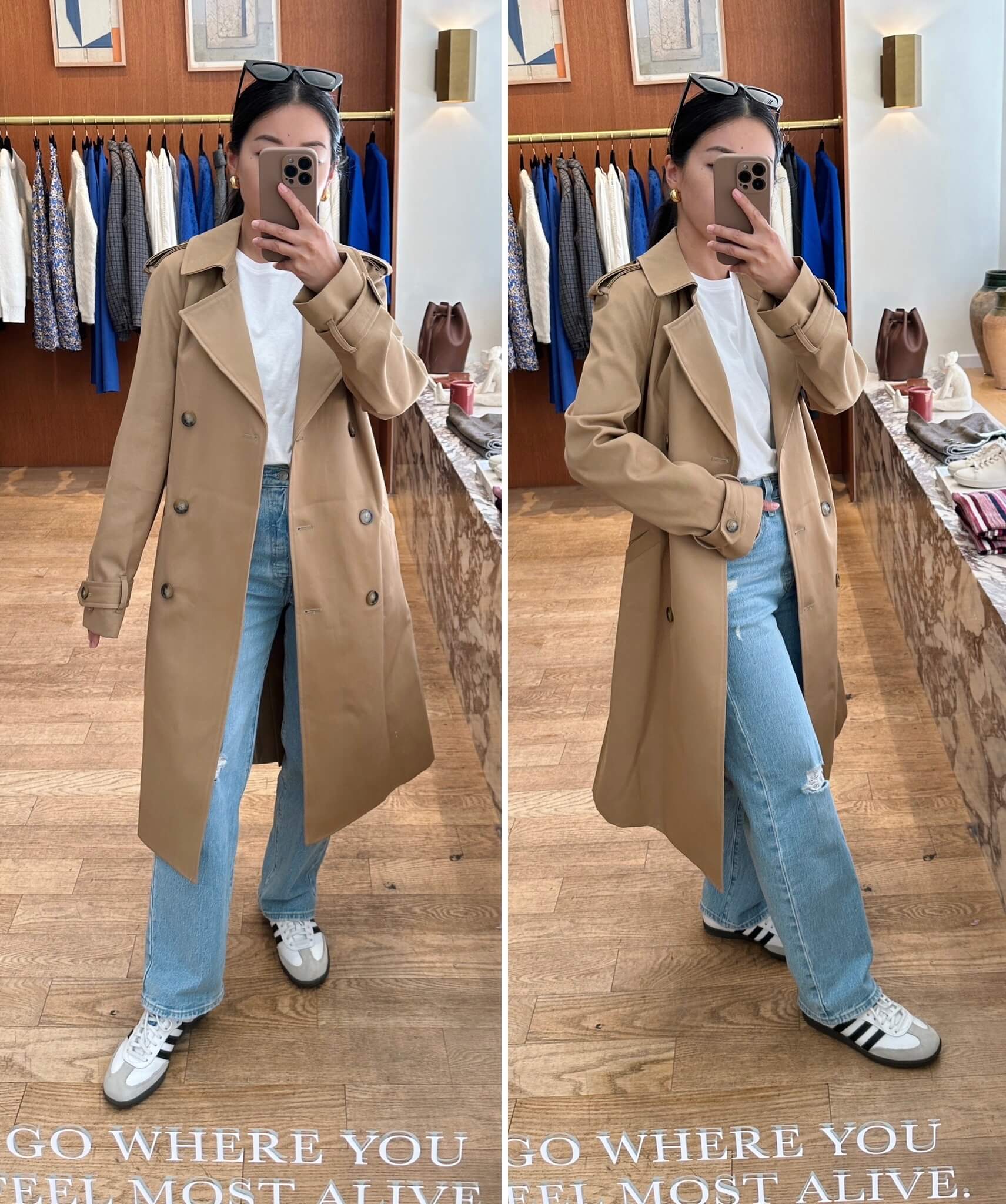 Sezane Scott trench coat petite review