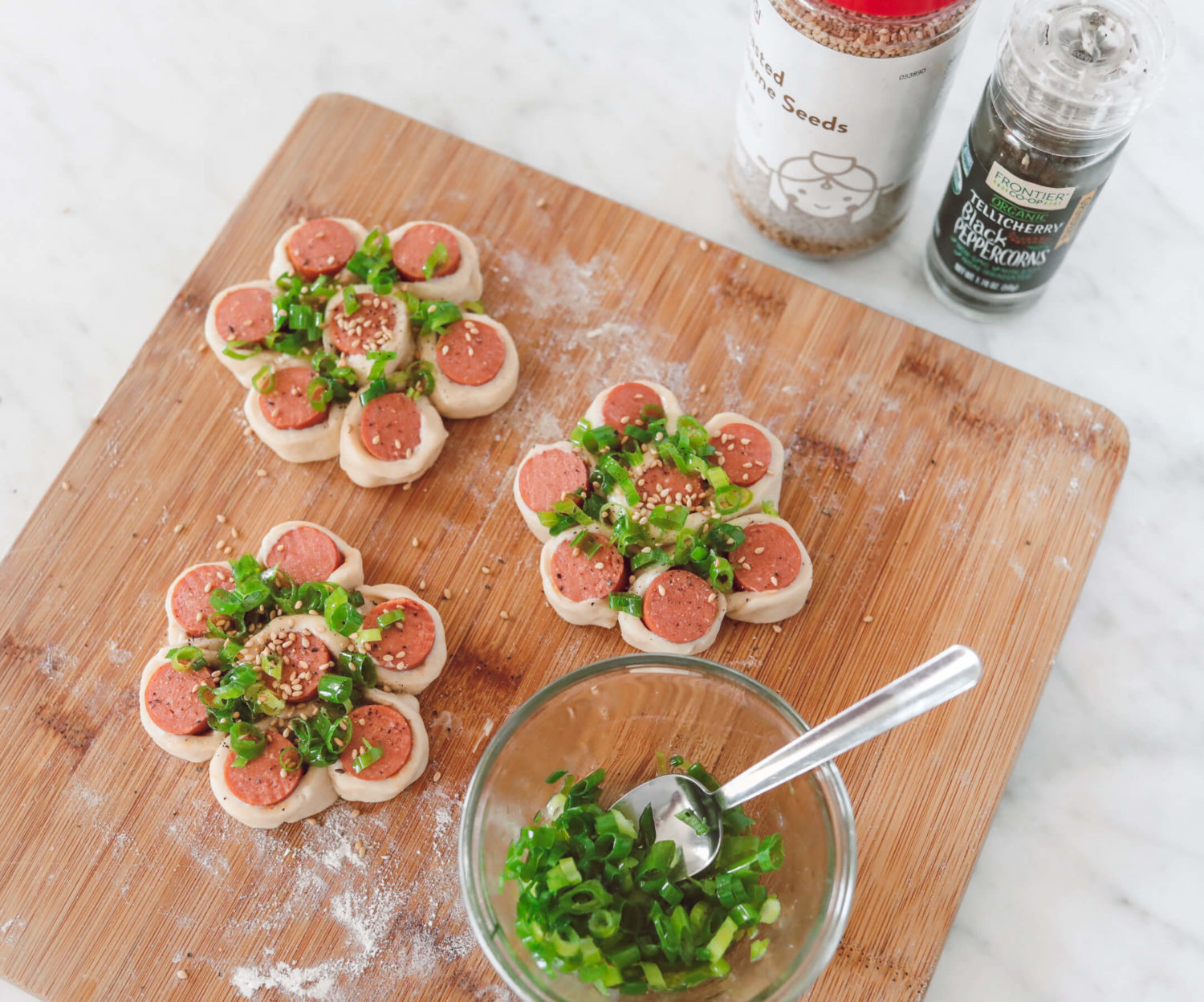 Chinese hot dog flower buns