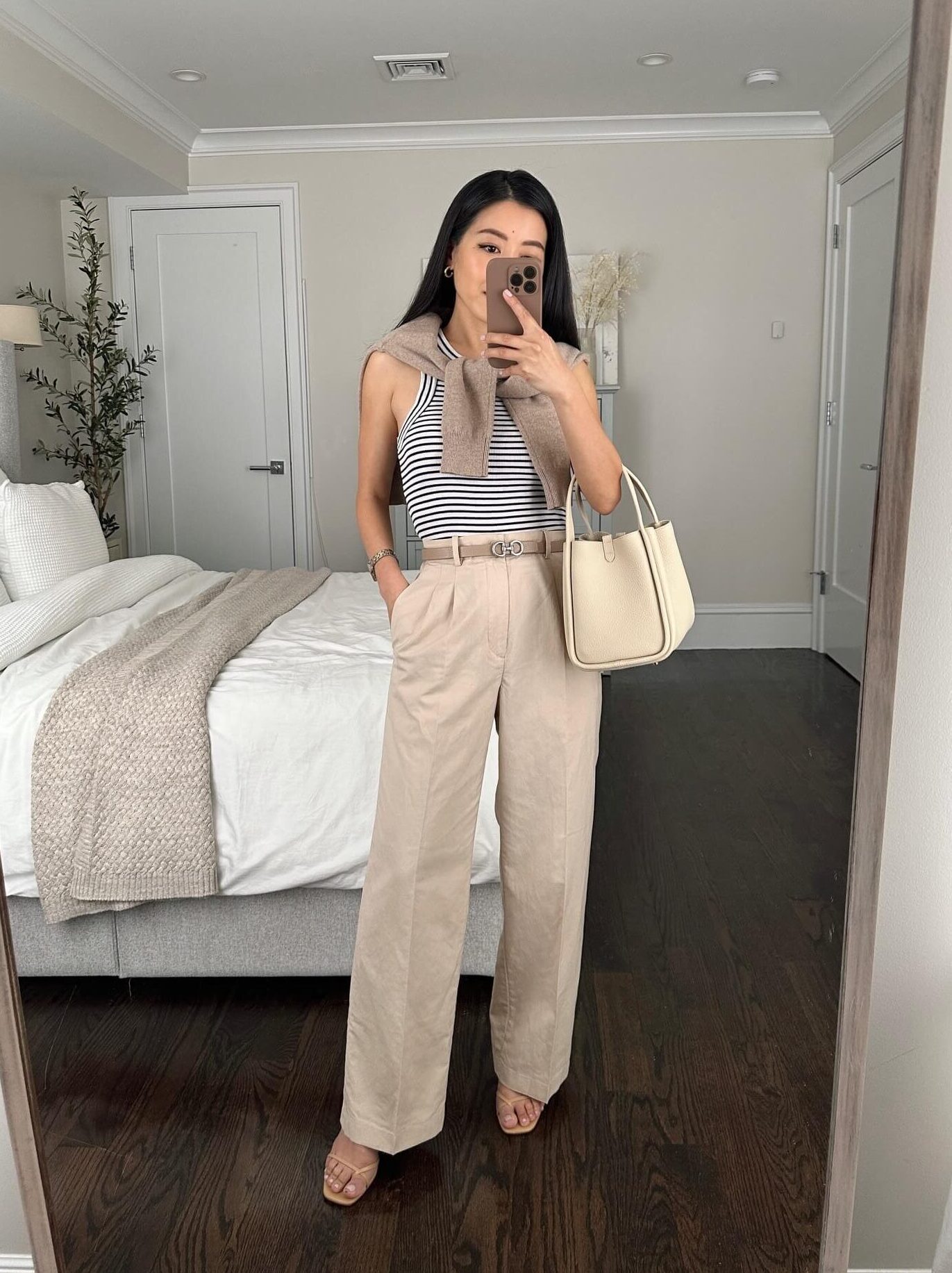 Uniqlo linen blend wide pants petite try on review