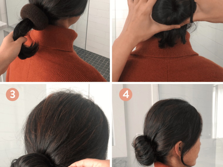 Hair donut low bun tutorial