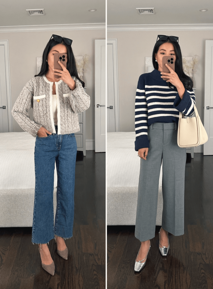 J.Crew Sydney pants sweater work outfit