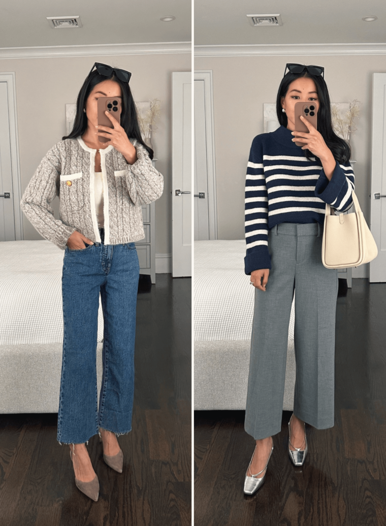 J.Crew Sydney pants sweater work outfit