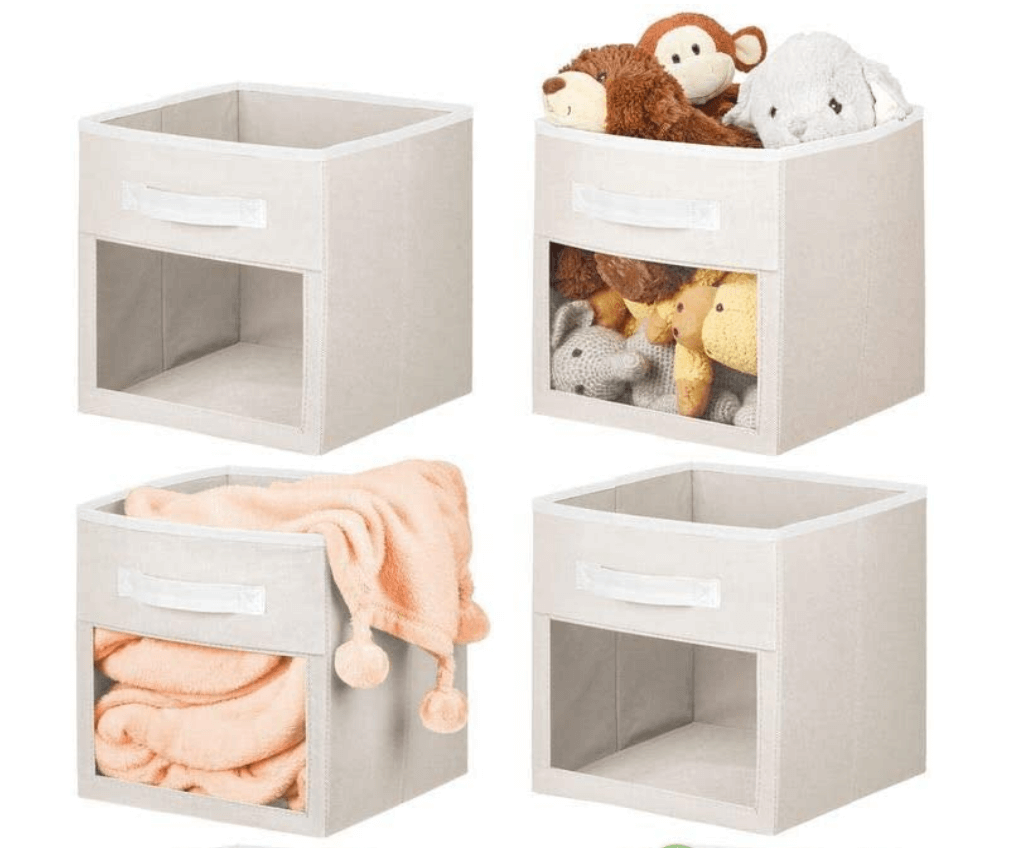 soft fabric storage cubes with clear window
